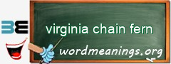 WordMeaning blackboard for virginia chain fern
